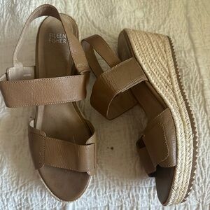 Eileen Fisher Brown Espadrille Wedge